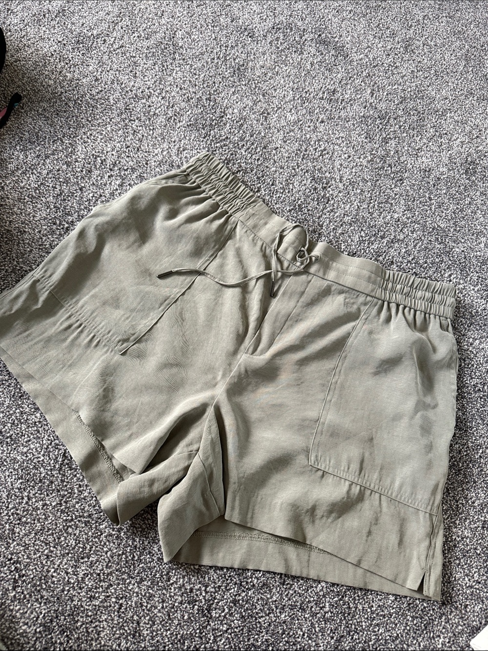 Kersh Olive Green Drawstring Utility Shorts